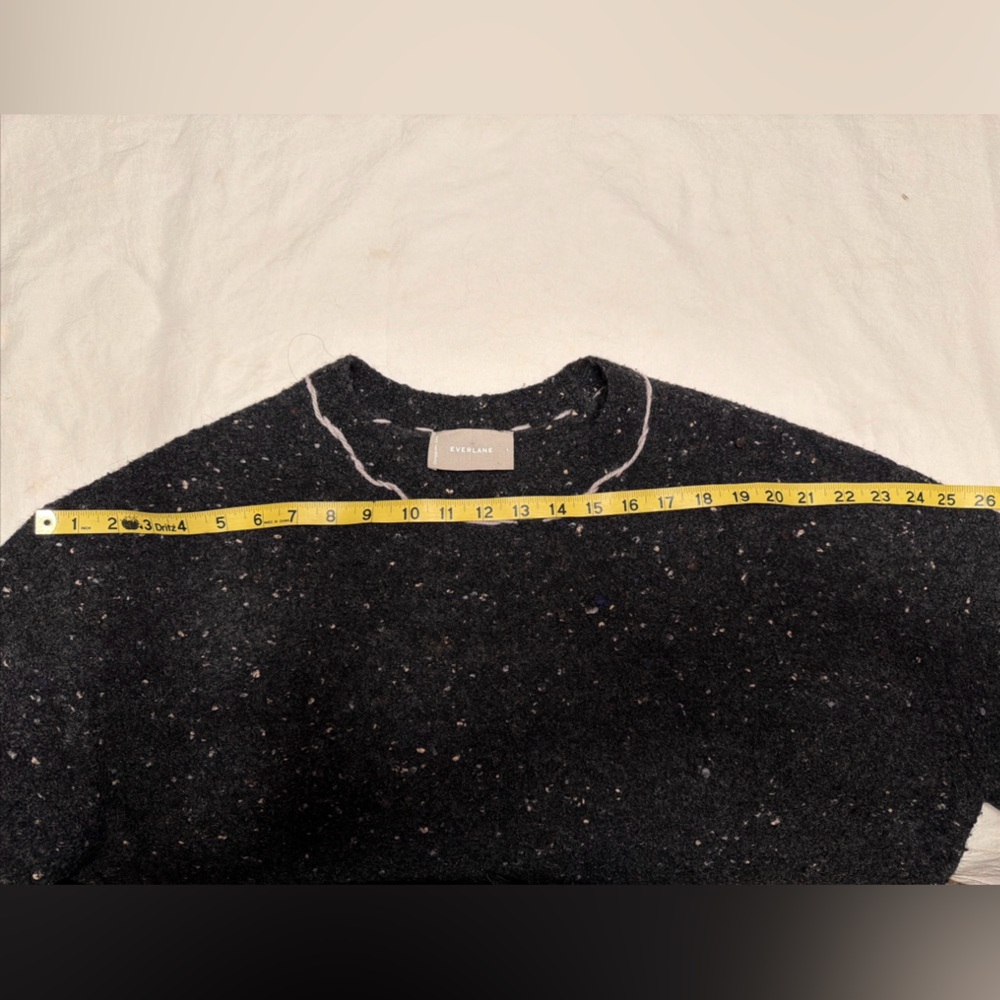 Everlane Speckled Oversized Woolblend DIY Boucle-Crewneck Gray & Ivory Sweater L - Picture 8 of 16